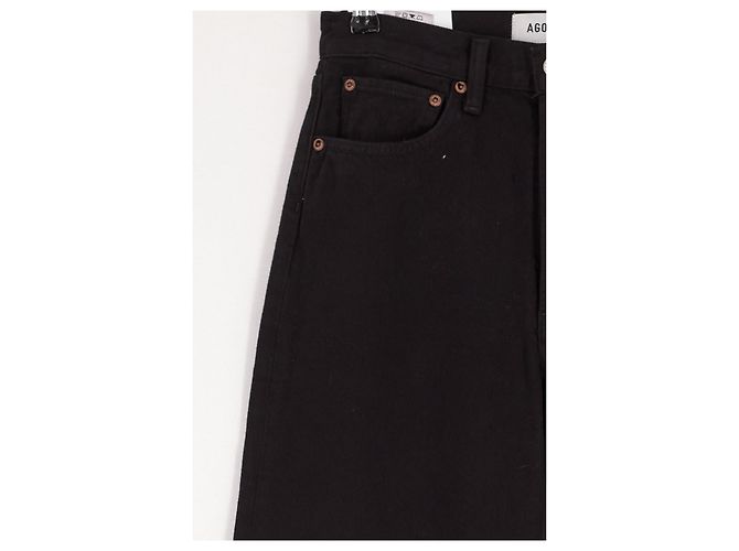 Jeans wide leg de algodão preto Agolde - vista 4