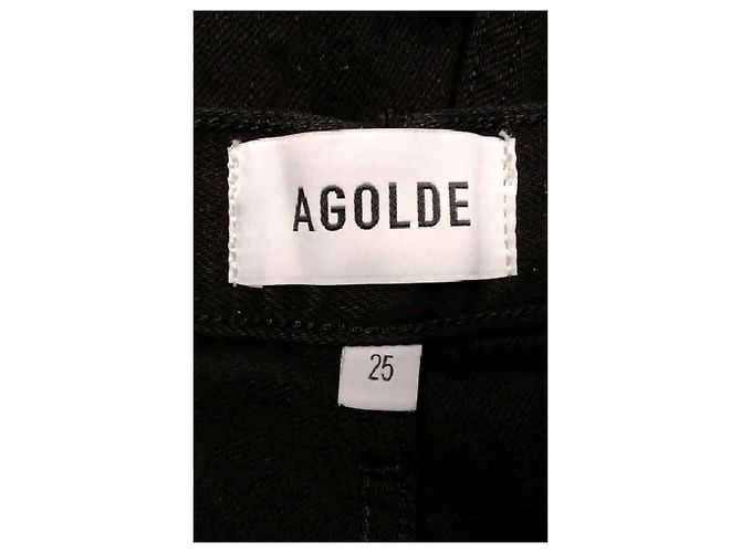 Jeans wide leg de algodão preto Agolde - vista 5