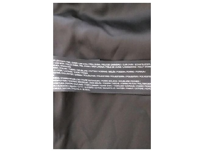 Casaco de pele preto com capuz Mango - vista 8