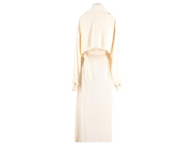 Autre Marque Weißer Trenchcoat aus Leinen - Ansicht 2