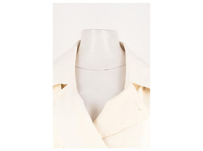 Autre Marque Weißer Trenchcoat aus Leinen - Ansicht 5