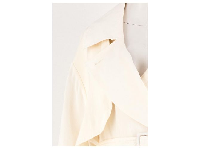 Autre Marque Weißer Trenchcoat aus Leinen - Ansicht 6