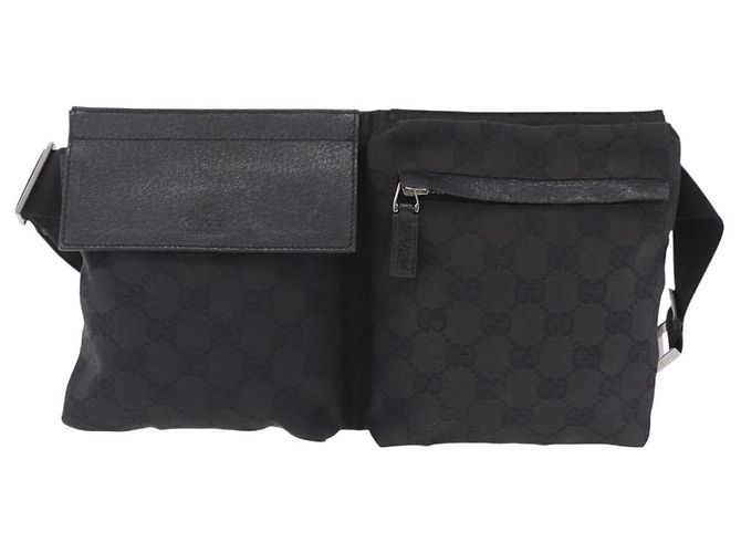 GUCCI GG Canvas Waist bag Black Silver 28566 - vista 2