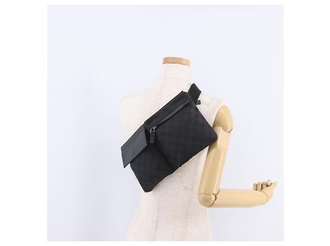 GUCCI GG Canvas Waist bag Black Silver 28566 - vista 27