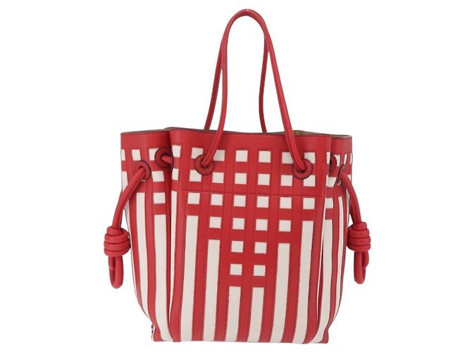 LOEWE Tote Bag Leder Rot Silber - Ansicht 2