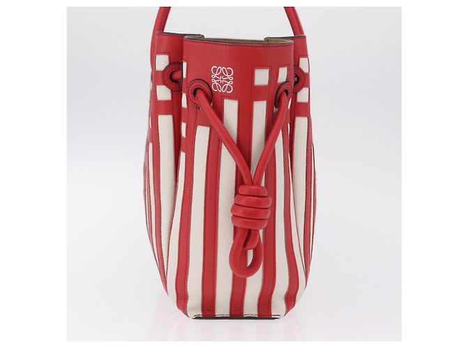 LOEWE Tote Bag Leder Rot Silber - Ansicht 3