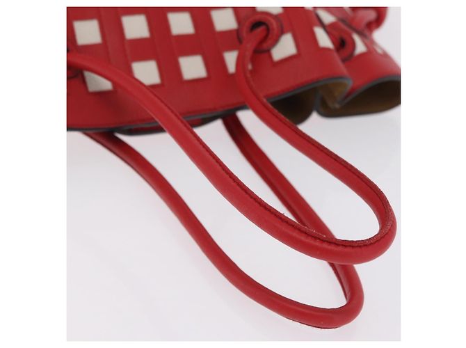 LOEWE Tote Bag Leder Rot Silber - Ansicht 8