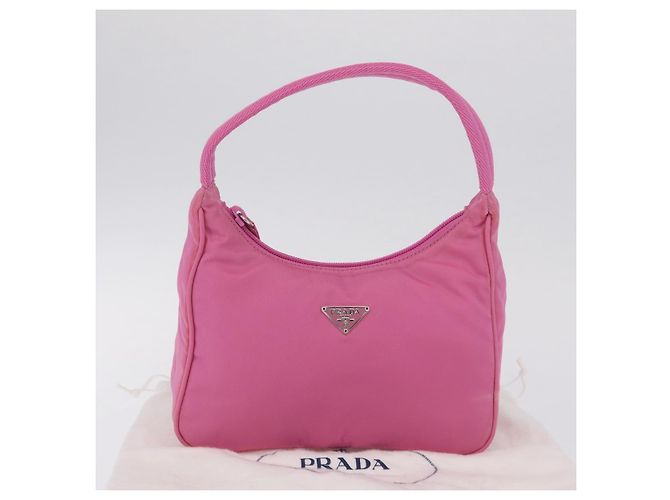 PRADA Bolso de mano Nylon Rosa Plata - vista 12