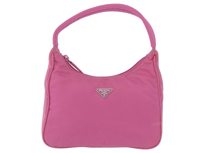 PRADA Bolso de mano Nylon Rosa Plata - vista 13