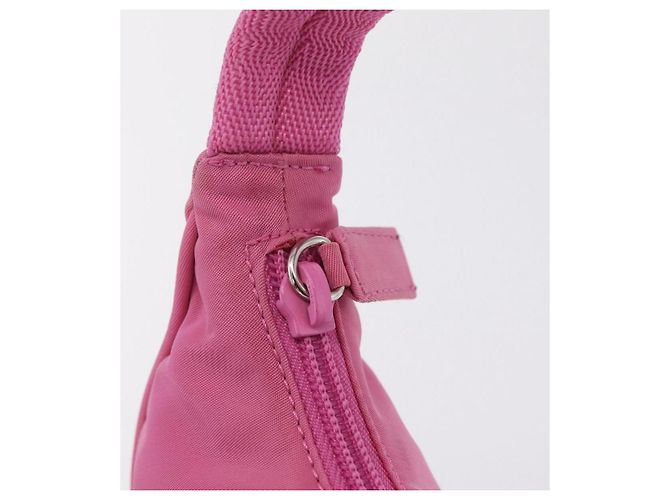 PRADA Bolso de mano Nylon Rosa Plata - vista 20