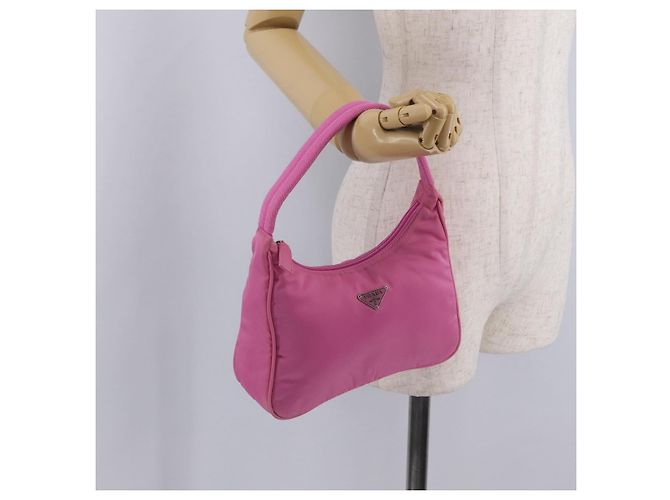 PRADA Bolso de mano Nylon Rosa Plata - vista 24