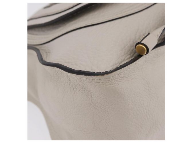 Chloé Bolsa de Ombro Chloe Marcie em Couro Cinza e Dourado - vista 12