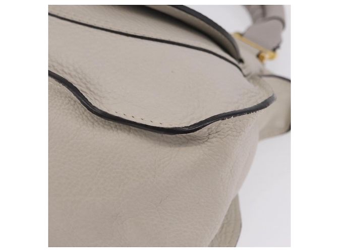 Chloé Bolsa de Ombro Chloe Marcie em Couro Cinza e Dourado - vista 13