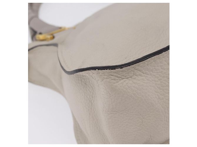 Chloé Bolsa de Ombro Chloe Marcie em Couro Cinza e Dourado - vista 14