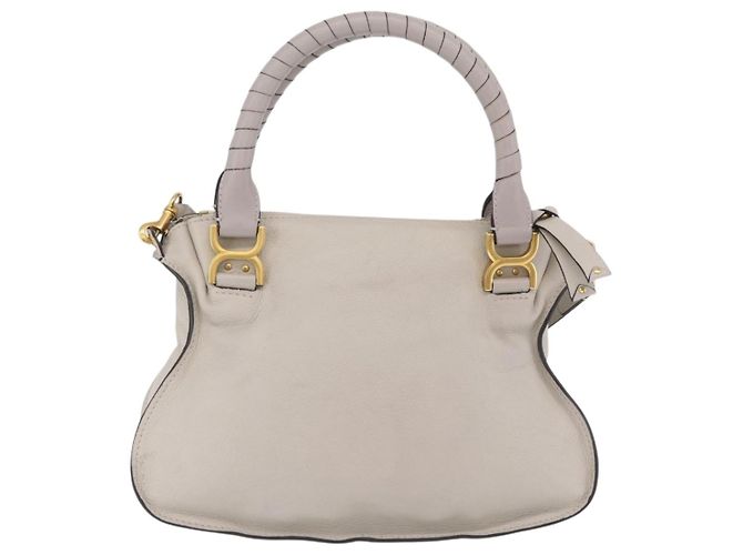 Chloé Bolsa de Ombro Chloe Marcie em Couro Cinza e Dourado - vista 3