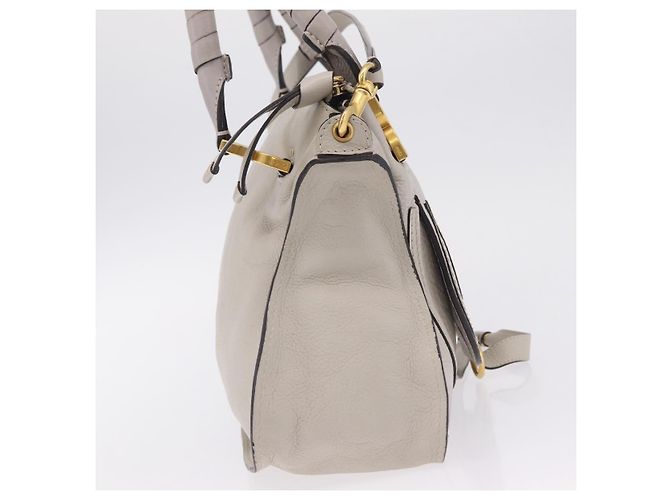 Chloé Bolsa de Ombro Chloe Marcie em Couro Cinza e Dourado - vista 5