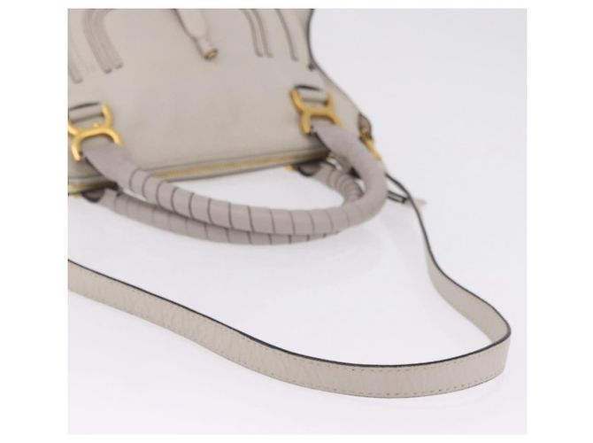 Chloé Bolsa de Ombro Chloe Marcie em Couro Cinza e Dourado - vista 9