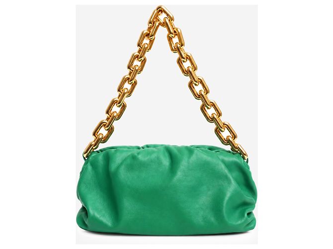 Bottega Veneta Borsa a tracolla Chain Pouch in vitello verde - vista 3