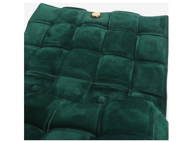 Bottega Veneta Borsa Chain Cassette in camoscio verde - vista 4
