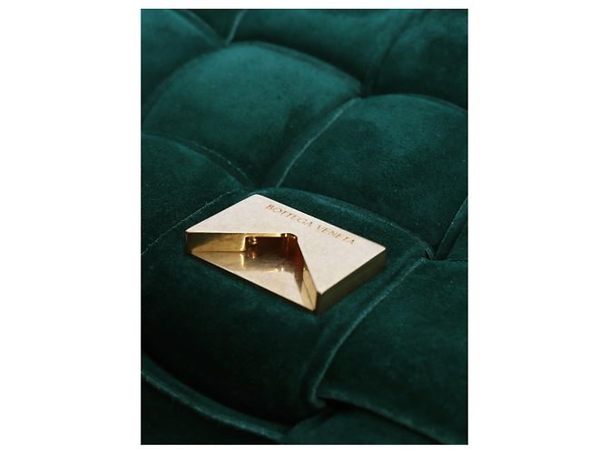Bottega Veneta Borsa Chain Cassette in camoscio verde - vista 5