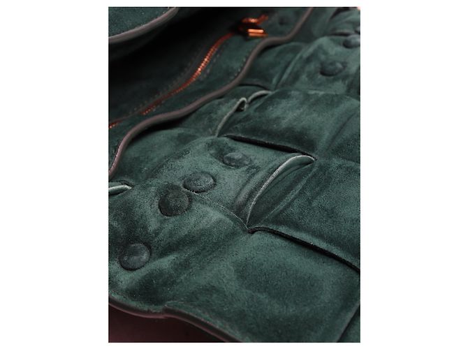 Bottega Veneta Borsa Chain Cassette in camoscio verde - vista 6