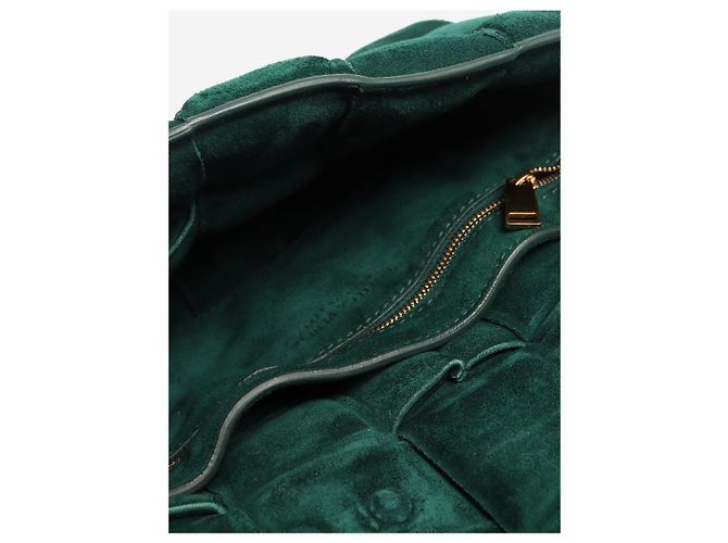 Bottega Veneta Borsa Chain Cassette in camoscio verde - vista 7