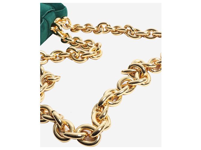 Bottega Veneta Borsa Chain Cassette in camoscio verde - vista 8