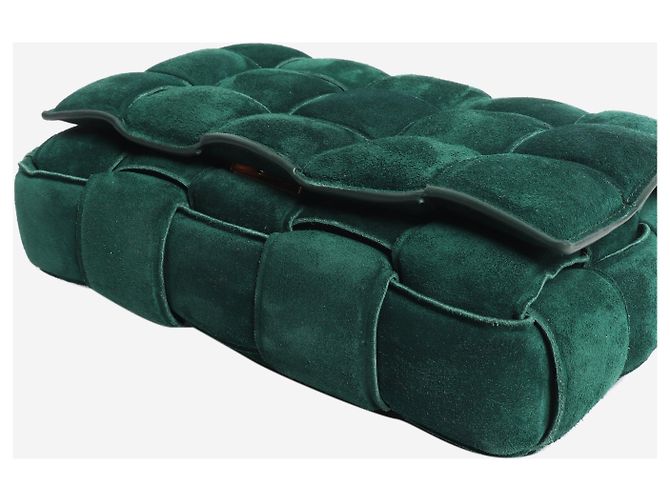 Bottega Veneta Borsa Chain Cassette in camoscio verde - vista 9