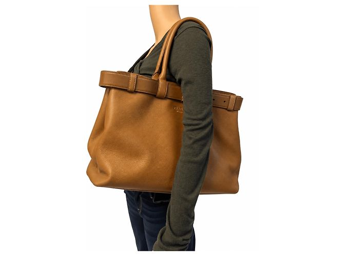 Prada Mala tote com fivela Caramel - vista 2