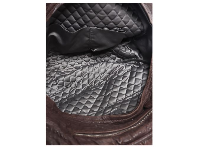 Chanel Braune gesteppte Leder-Bowler-Tasche - Ansicht 13