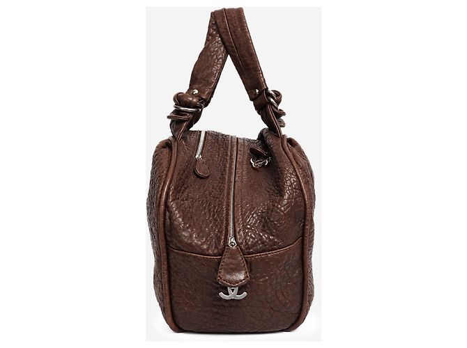 Chanel Braune gesteppte Leder-Bowler-Tasche - Ansicht 2