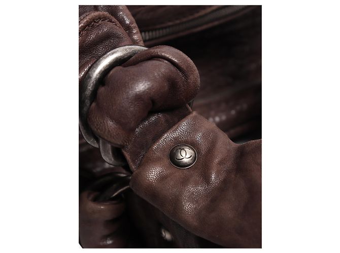 Chanel Braune gesteppte Leder-Bowler-Tasche - Ansicht 7