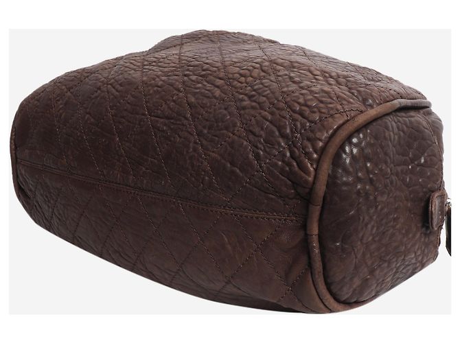 Chanel Braune gesteppte Leder-Bowler-Tasche - Ansicht 8