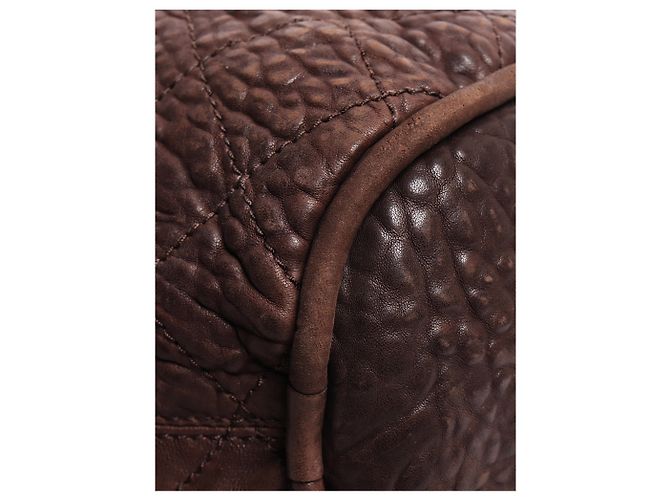 Chanel Braune gesteppte Leder-Bowler-Tasche - Ansicht 9