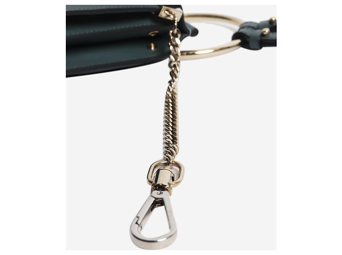 Chloé Borsa a tracolla Faye Mini Bracelet in camoscio blu e pelle - vista 8