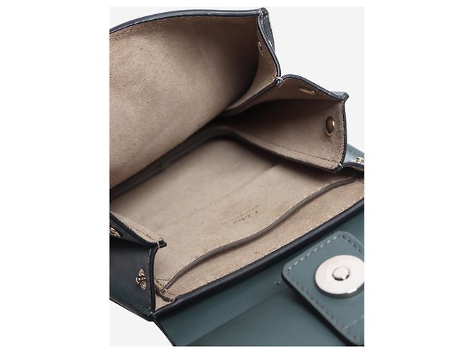 Chloé Borsa a tracolla Faye Mini Bracelet in camoscio blu e pelle - vista 9