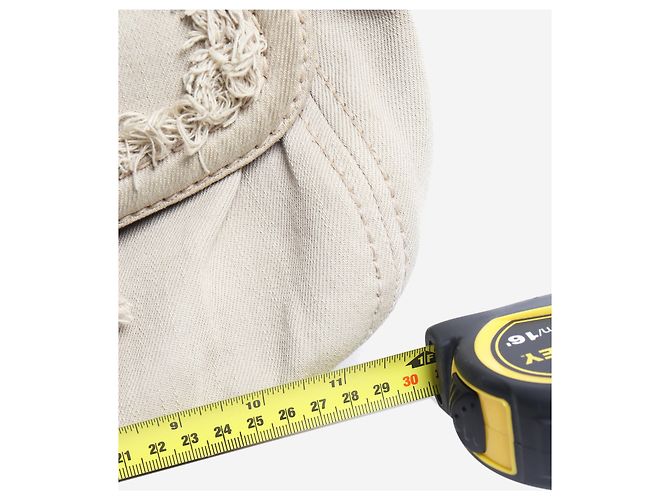 Prada Bolsa de ombro em denim bege com franjas e fecho turn-lock - vista 10