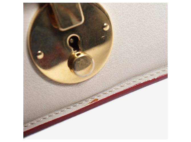 Céline Borsa a tracolla in pelle rossa e crema - vista 10