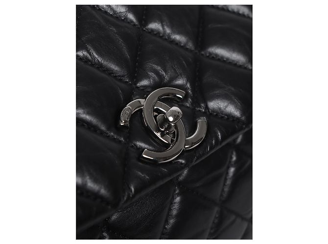 Chanel Borsa a patta Lady Pearly in pelle di vitello trapuntata nera 2012 - vista 5