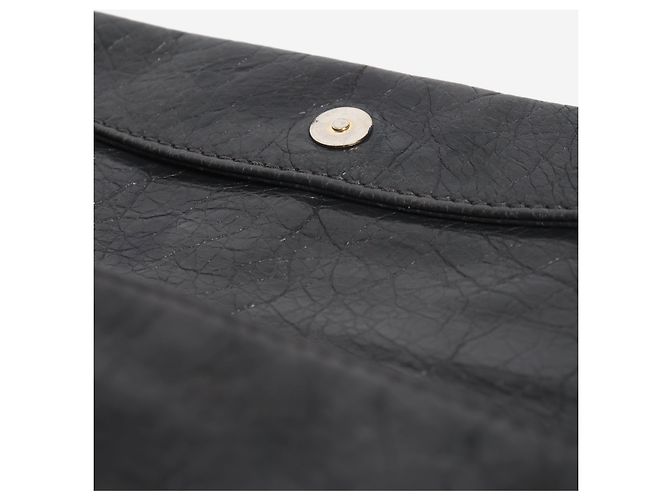 Balenciaga Borsa a tracolla Giant 12 Envelope Strap Clutch in pelle di agnello grigia - vista 4