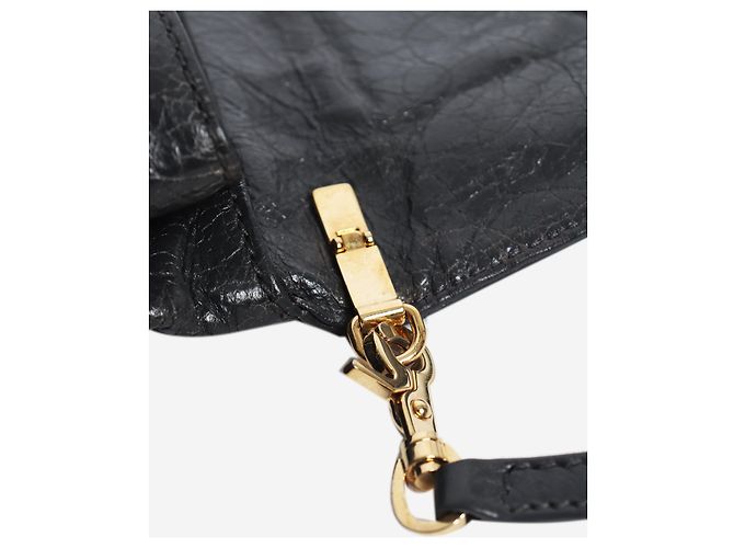 Balenciaga Borsa a tracolla Giant 12 Envelope Strap Clutch in pelle di agnello grigia - vista 6