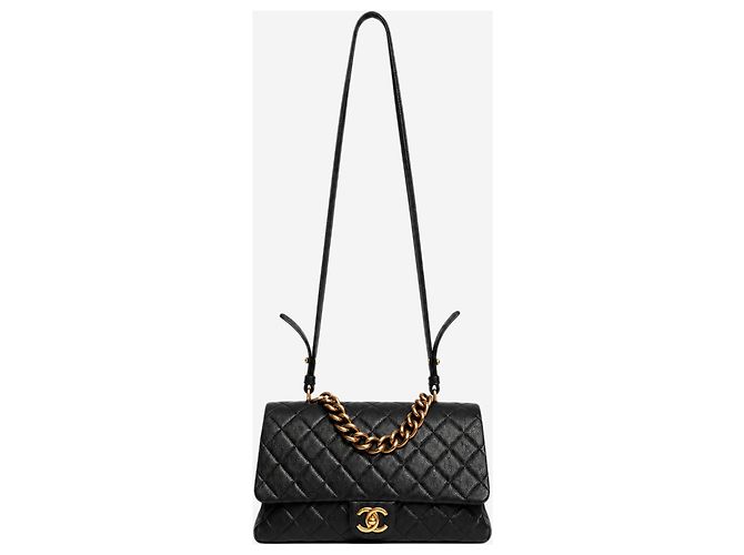 Chanel Schwarze gesteppte Schultertasche aus Leder mit Klappe 2017 - Ansicht 2