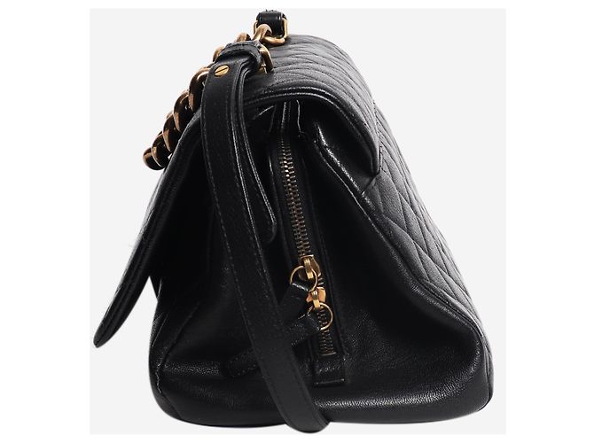 Chanel Schwarze gesteppte Schultertasche aus Leder mit Klappe 2017 - Ansicht 3