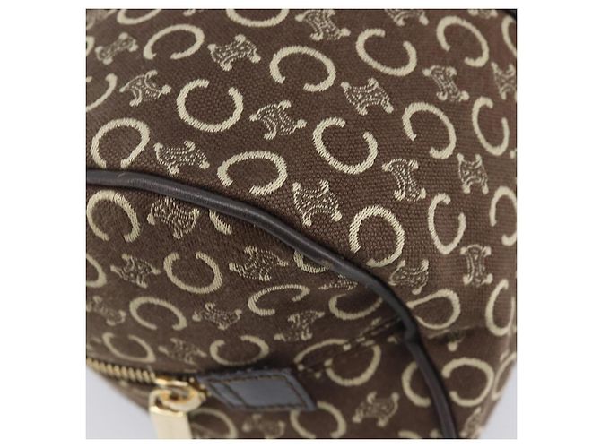 Céline CELINE C Macadam Hand Bag Canvas Brown Gold Tone - vista 11