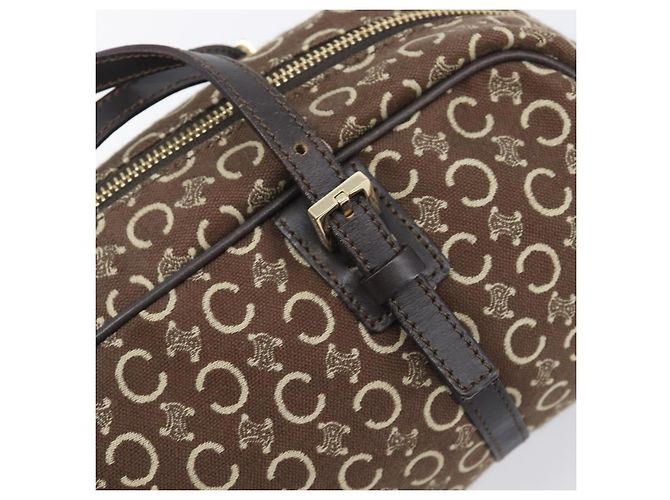 Céline CELINE C Macadam Hand Bag Canvas Brown Gold Tone - vista 14