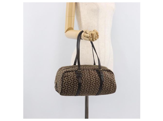 Céline CELINE C Macadam Hand Bag Canvas Brown Gold Tone - vista 24