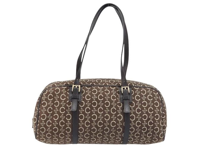 Céline CELINE C Macadam Hand Bag Canvas Brown Gold Tone - vista 3