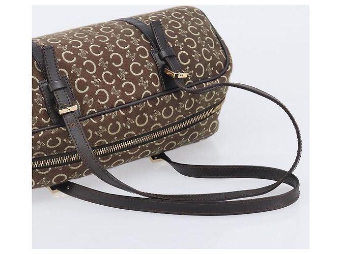 Céline CELINE C Macadam Hand Bag Canvas Brown Gold Tone - vista 7
