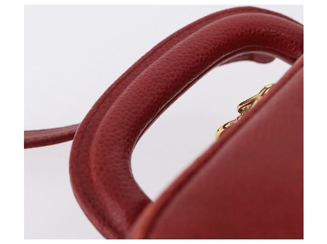 Bolso Vanity CHANEL de piel Caviar 2way Rojo Dorado CC - vista 10