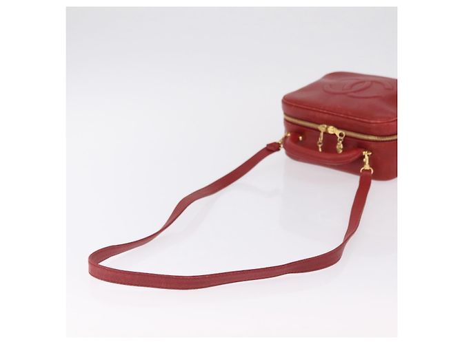 Bolso Vanity CHANEL de piel Caviar 2way Rojo Dorado CC - vista 11